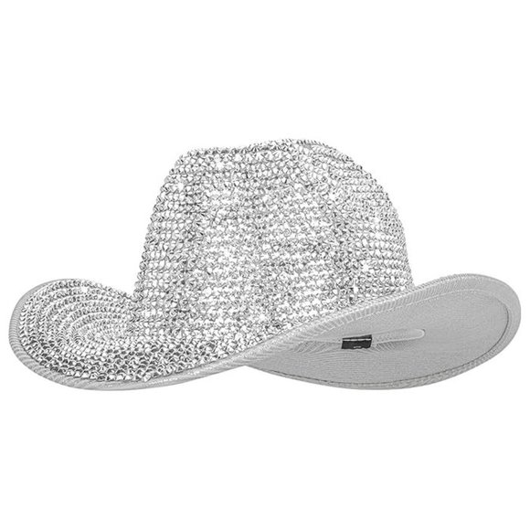 NWT Sparkling Bling Rhinestone Barbie Pink Cowboy Hat Halloween Costume … - Picture 7 of 8